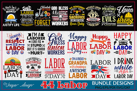 Labor Day T-shirt Design Bundle