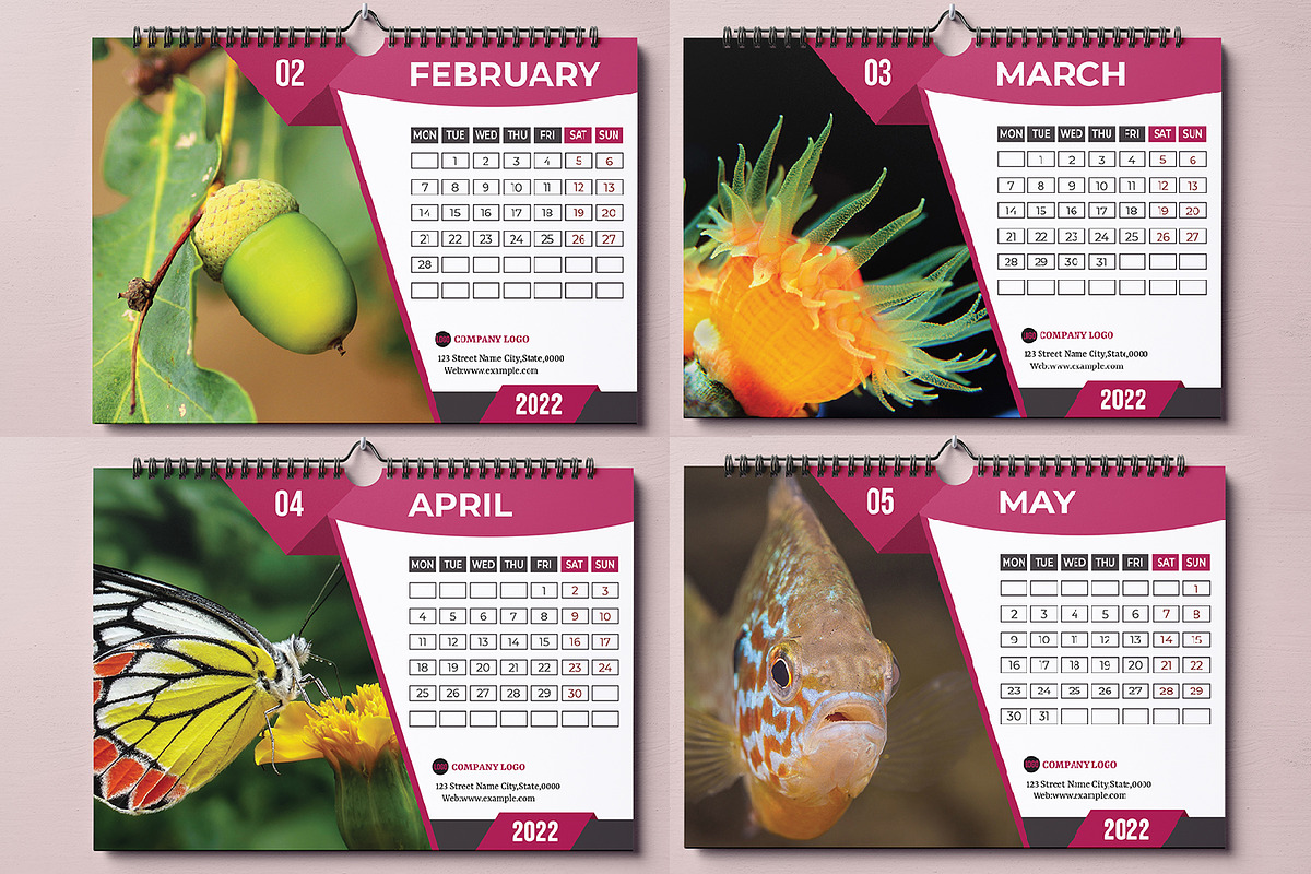 Desk Calendar 2022 V17, a Stationery Template by Template Shop (Photo 2 of 4)