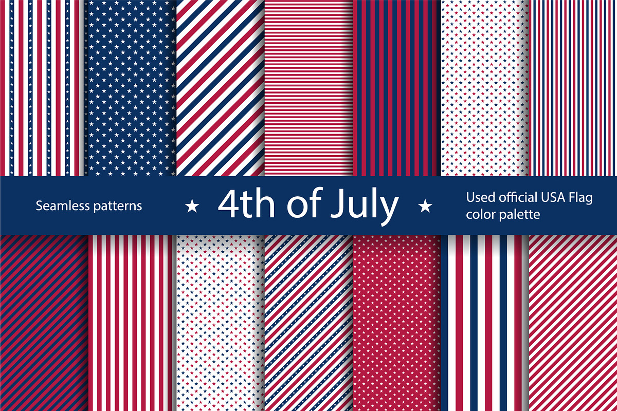 USA Independence Day Patterns, a Pattern Graphic by Plaid4You (Photo 1 of 9)