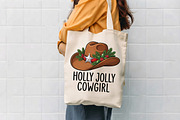 Holly Jolly Cowgirl Cowboy Hat PNG, a Seasonal Illustration by CrexoraLab (Thumbnail 4 of 4)