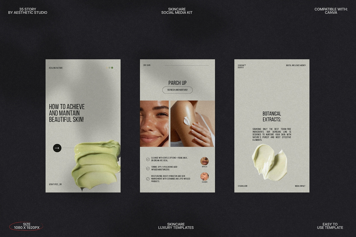 Modern Skincare Stories for Canva preview 8