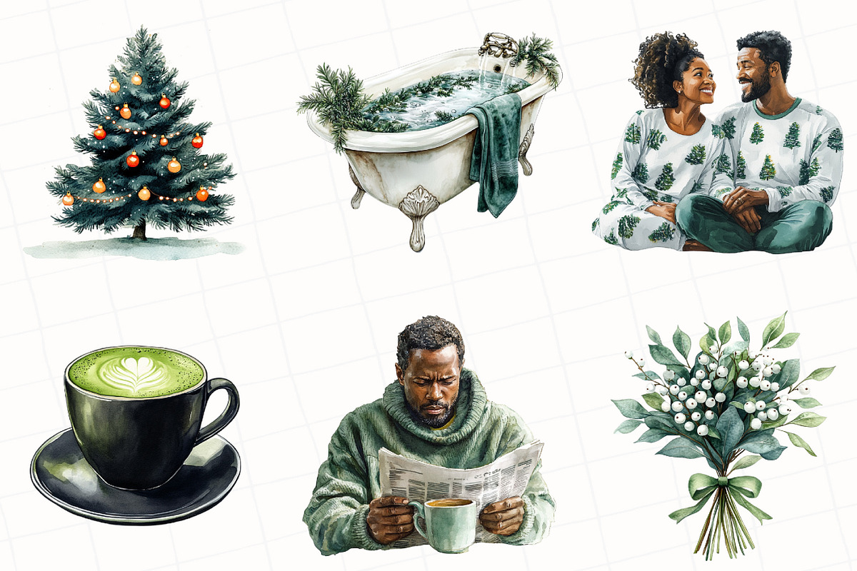 Black Girl Winter Evening Clipart, an Illustration by OK Design (Photo 2 of 5)