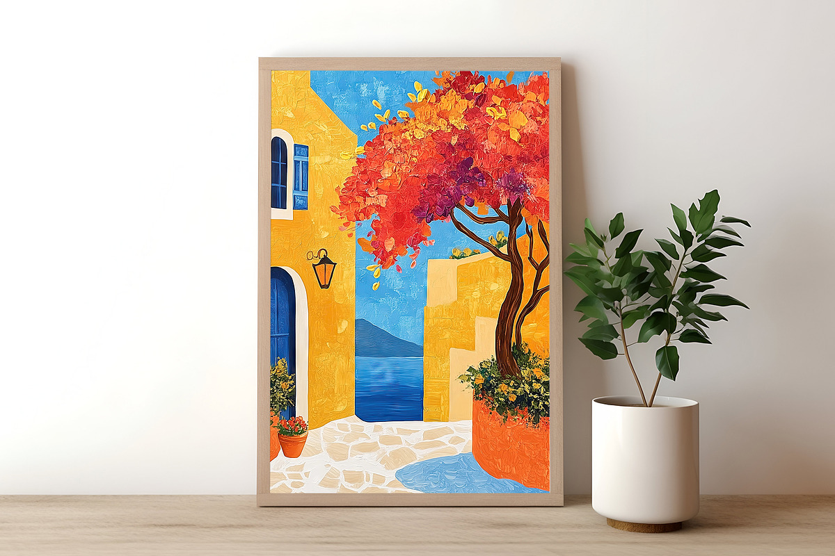 Sunny Coastal Village Art Collection, a Decorative Illustration by Housui Patterns (Photo 7 of 9)
