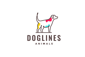 Animal Pets Dog Line Art Modern Logo