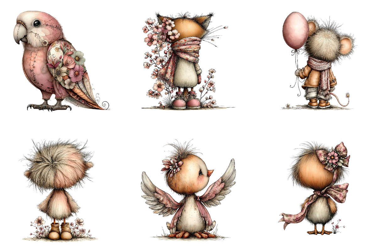 whimsical Spring Back View Animal, an Illustration by CreationArt (Photo 4 of 7)