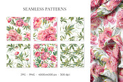 PEONY watercolor clip art & patterns, an Object Graphic by Jeanna Draw (Thumbnail 9 of 15)