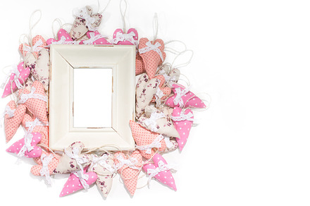 Real Photo Frame with Textile Hearts, a Holiday Photo by Pro.Motion