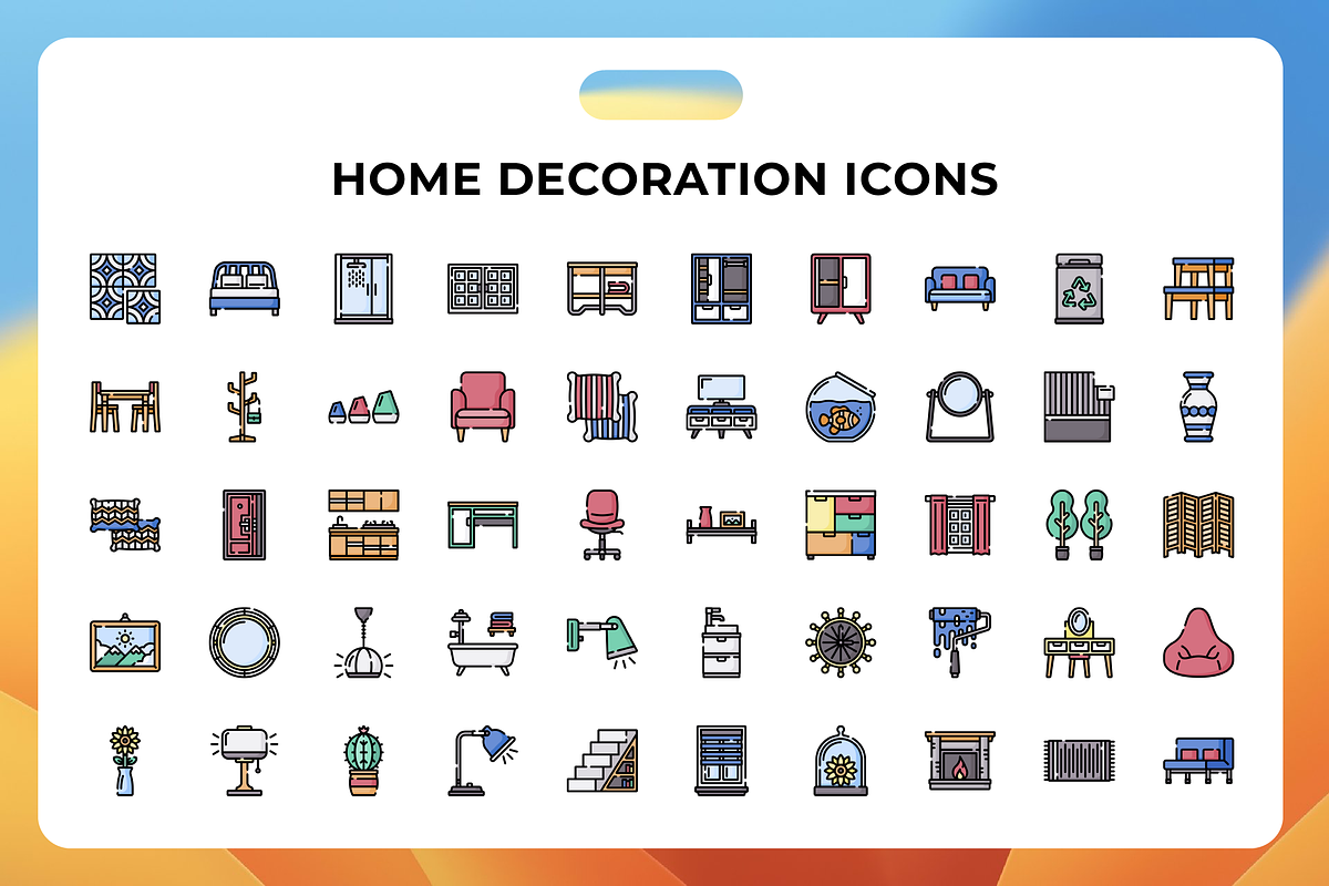 Home Decoration Icons, an Icon by Wencory