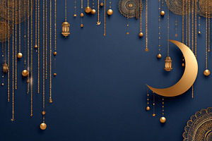 Elegant Ramadan background gold moon, a Background Photo by shahsoft