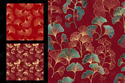 Red and Gold Ginkgo Digital Paper, a Texture Graphic by Digital Curio (Thumbnail 2 of 5)