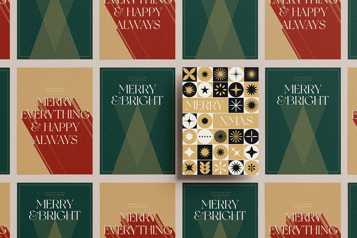 Modern Christmas Card Templates, a Print Template by SilverStag Type Foundry (Photo 5 of 11)