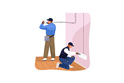 Workers repair houses set, a Person Illustration by PaperTrident (Thumbnail 12 of 19)