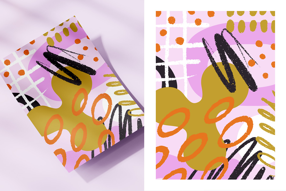Abstract, doodle posters, cards set, a Decorative Illustration by Good Studio (Photo 3 of 5)