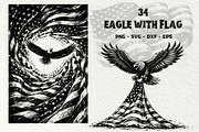 Patriotic Eagle Flag Graphics, a Seasonal Illustration by DENIDigitalArtSudio (Thumbnail 1 of 9)