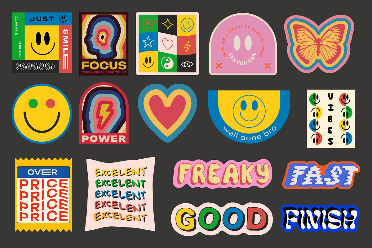LIFE IS COOL VECTOR POP ART STICKERS, an Object Graphic by craftlove (Photo 11 of 13)