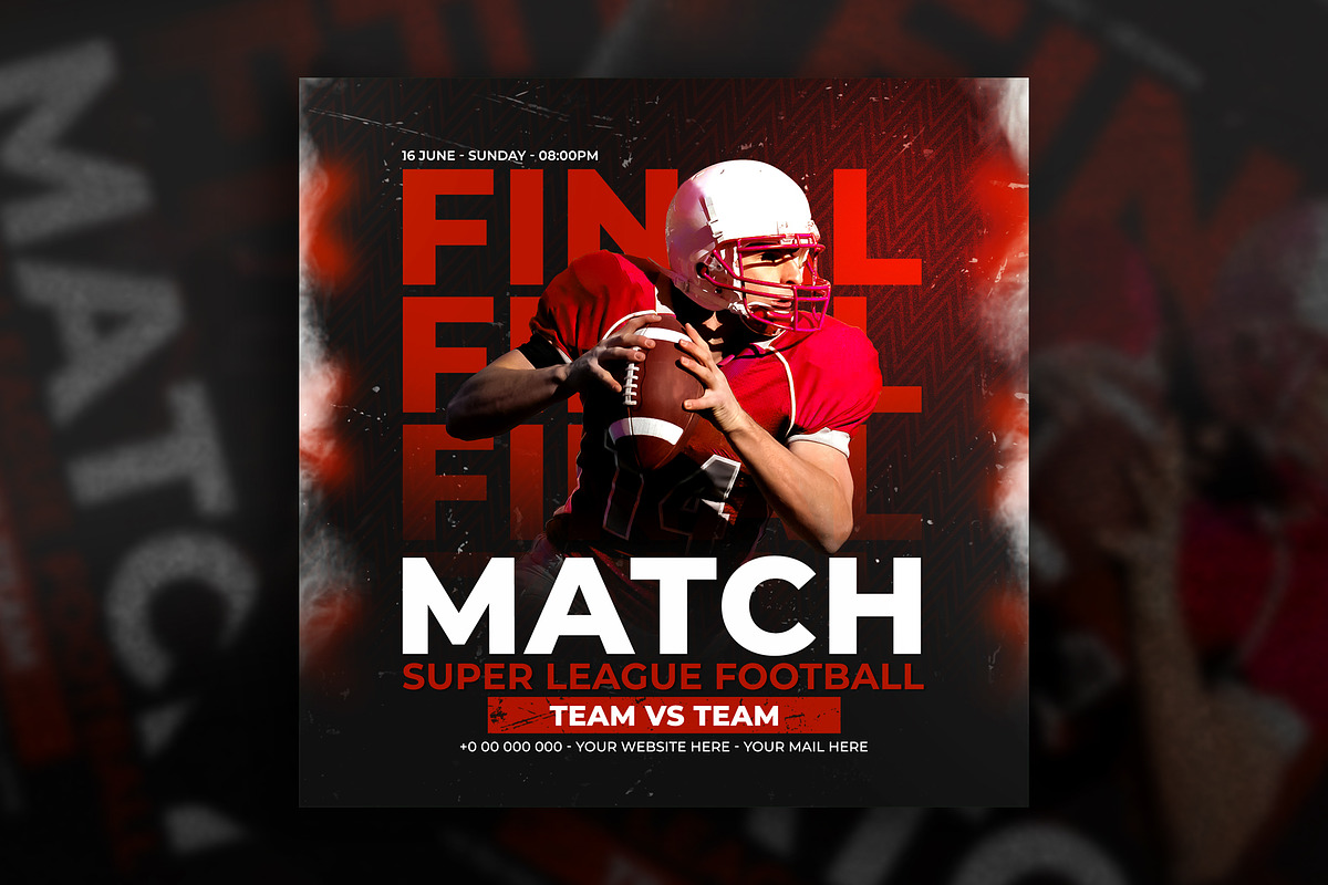 Match day social media flyers, a Social Media Template by Tanmoy Topu (Photo 4 of 11)