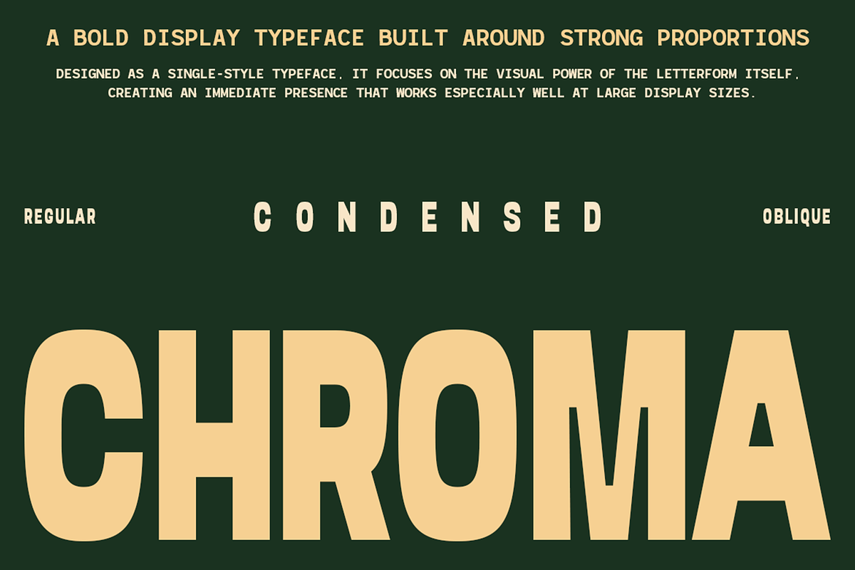 Chroma - Bold Condensed Font, a Sans Serif Font by roomspace creative lab (Photo 1 of 8)