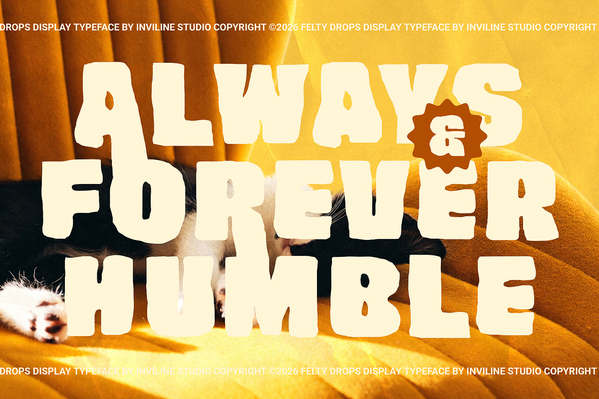 Felty Drops - Rough Display Typeface, a Sans Serif Font by Inviline.co (Photo 3 of 10)