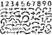 Grunge Arrows & Numbers Clipart, a Solid Icon by PassionPNGcreation (Thumbnail 1 of 2)