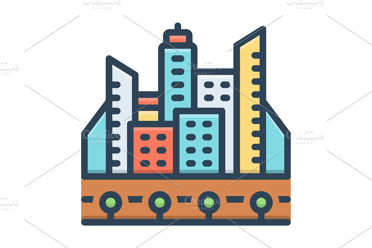 Metropolitan condominium color icon, a Duotone Icon by Creative priyanka
