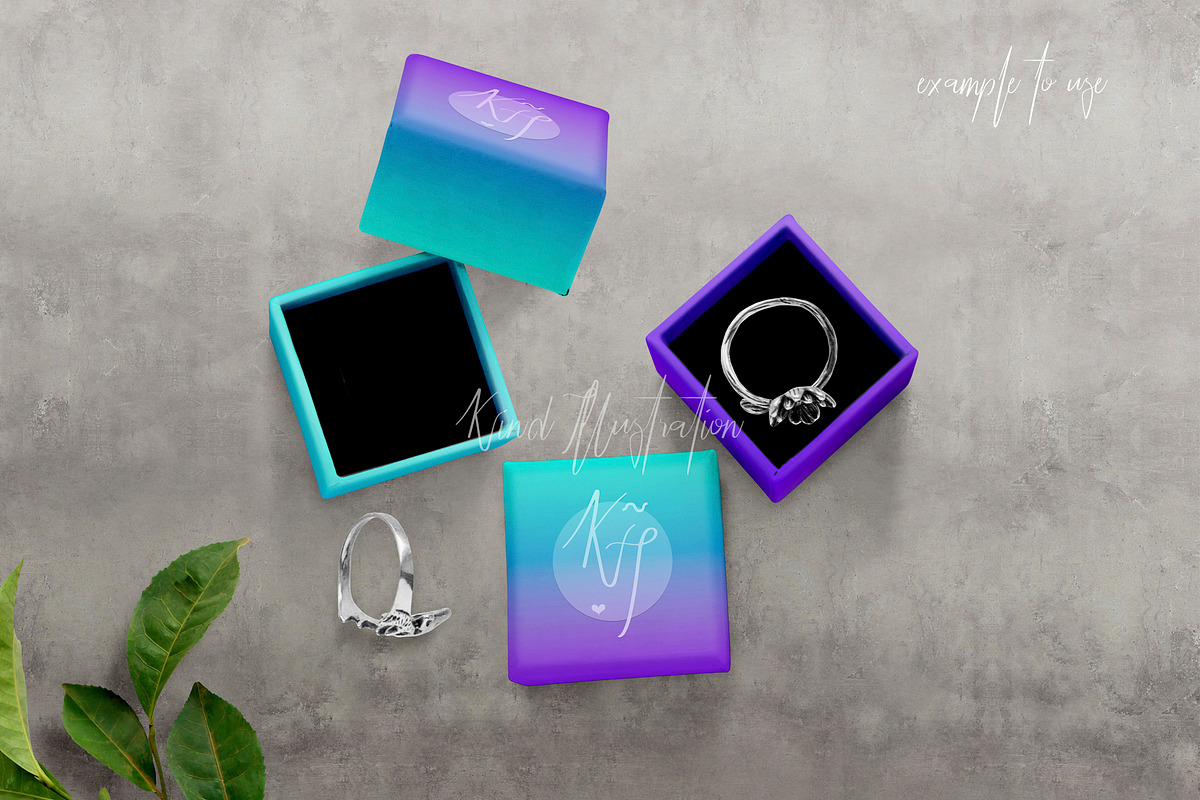 Jewelry boxes mockup, a Print Template by ⚞ Kind Illustration ⚟ (Photo 7 of 8)
