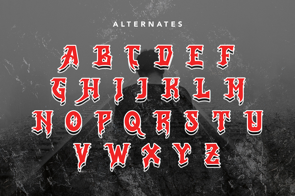 Anxiety Of Sadness - Blackletter, a Blackletter Font by Arendxstudio (Photo 9 of 9)