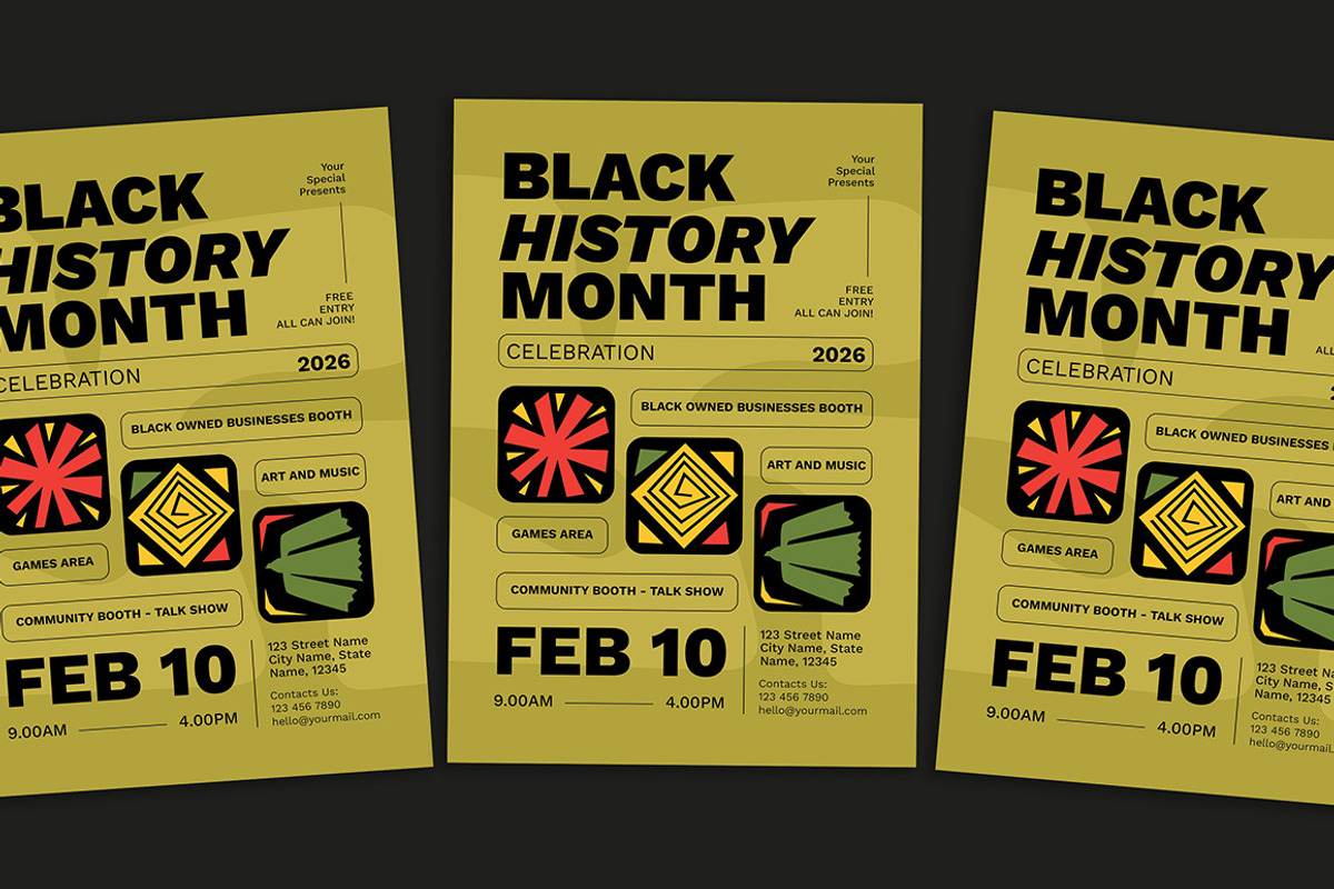 Black History Month Event Flyer, a Flyer Template by Gumico Studio. (Photo 1 of 3)