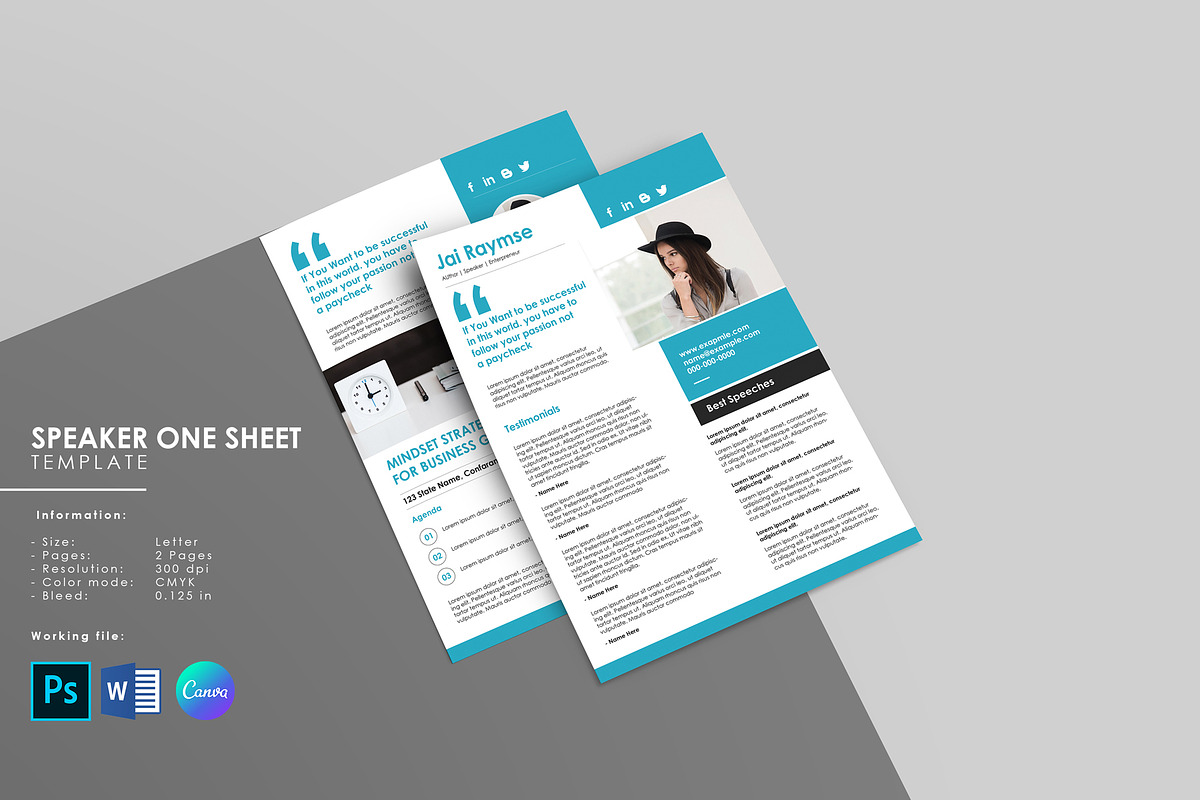 Speaker One Sheet Flyer V1293, a Flyer Template by Template Shop (Photo 1 of 3)