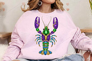 Rhinestone Mardi Gras Crawfish PNG, an Illustration by Canvas Craft (Thumbnail 3 of 6)