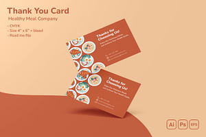 Healthy Meal Company Thank You Card, a Print Template by Fannan Studio