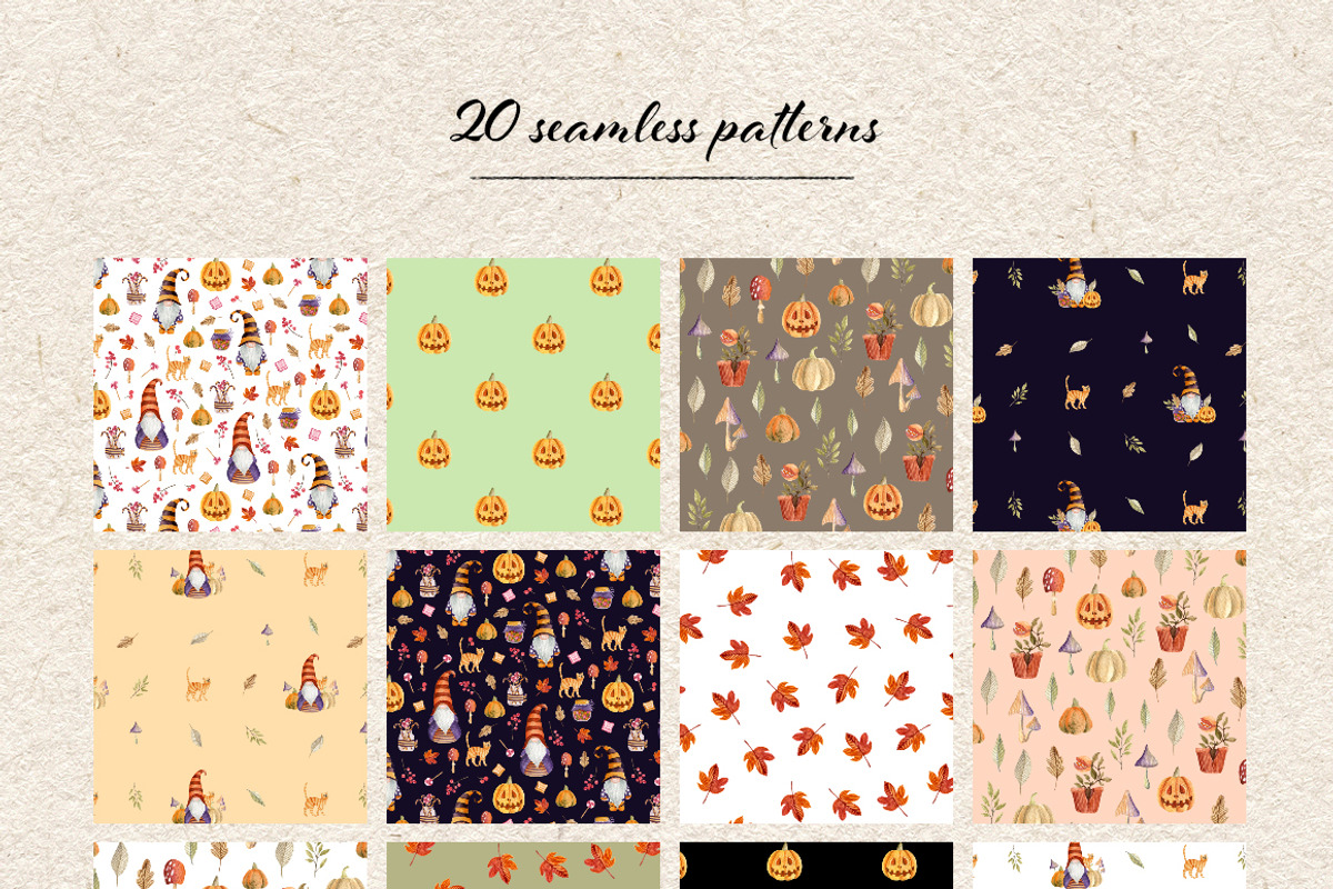 Halloween set. Watercolor gnomes, an Object Graphic by JuliaBadeeva (Photo 7 of 7)