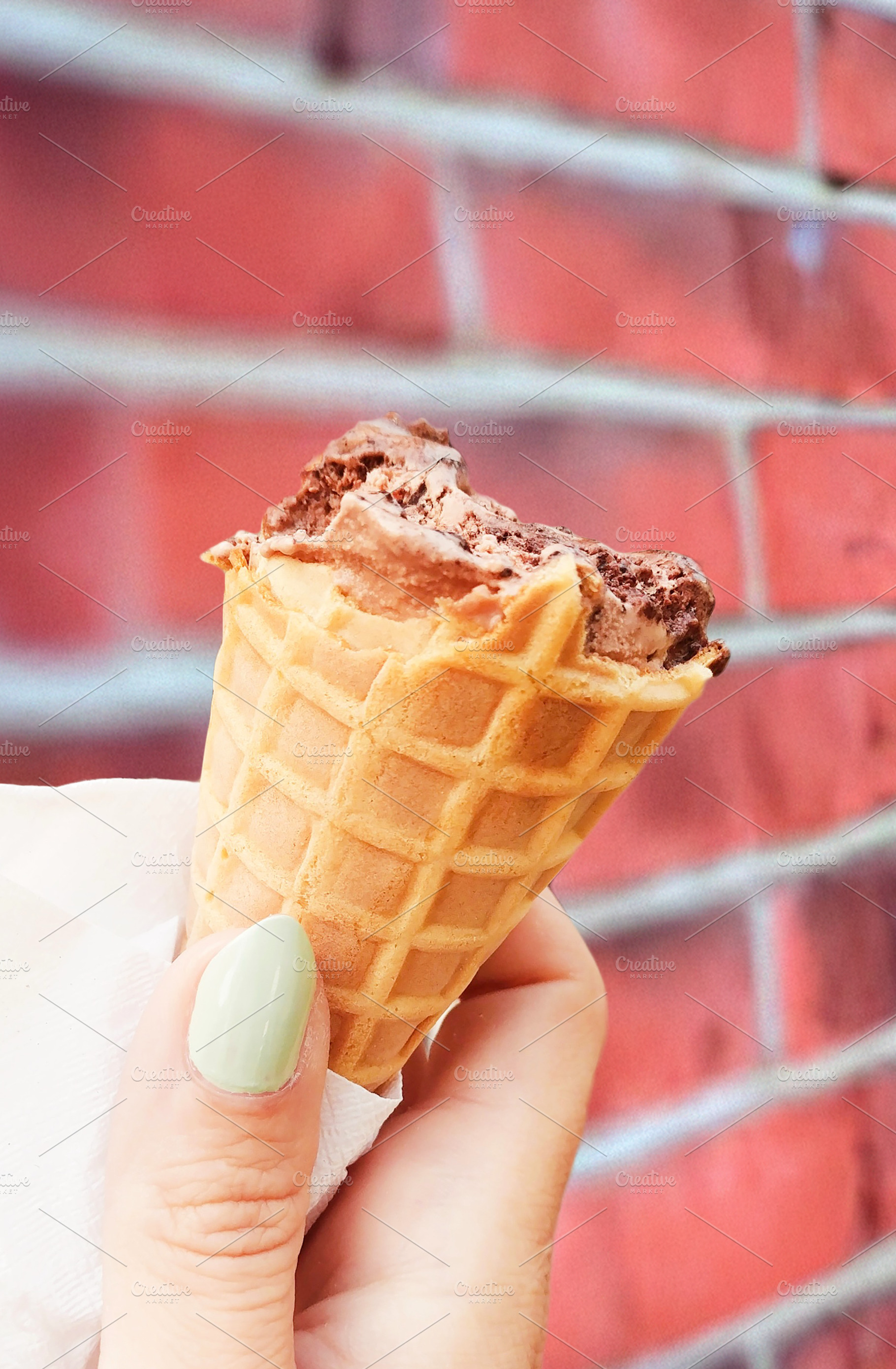 Ice Cream Cone w/ Cut Out Layer, a Food & Drink Photo by Cordial Punch Press