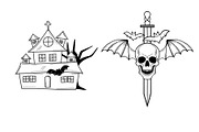 Dark Horror Tattoo stamps procreate, a Brush Add-On by aivos (Thumbnail 6 of 7)
