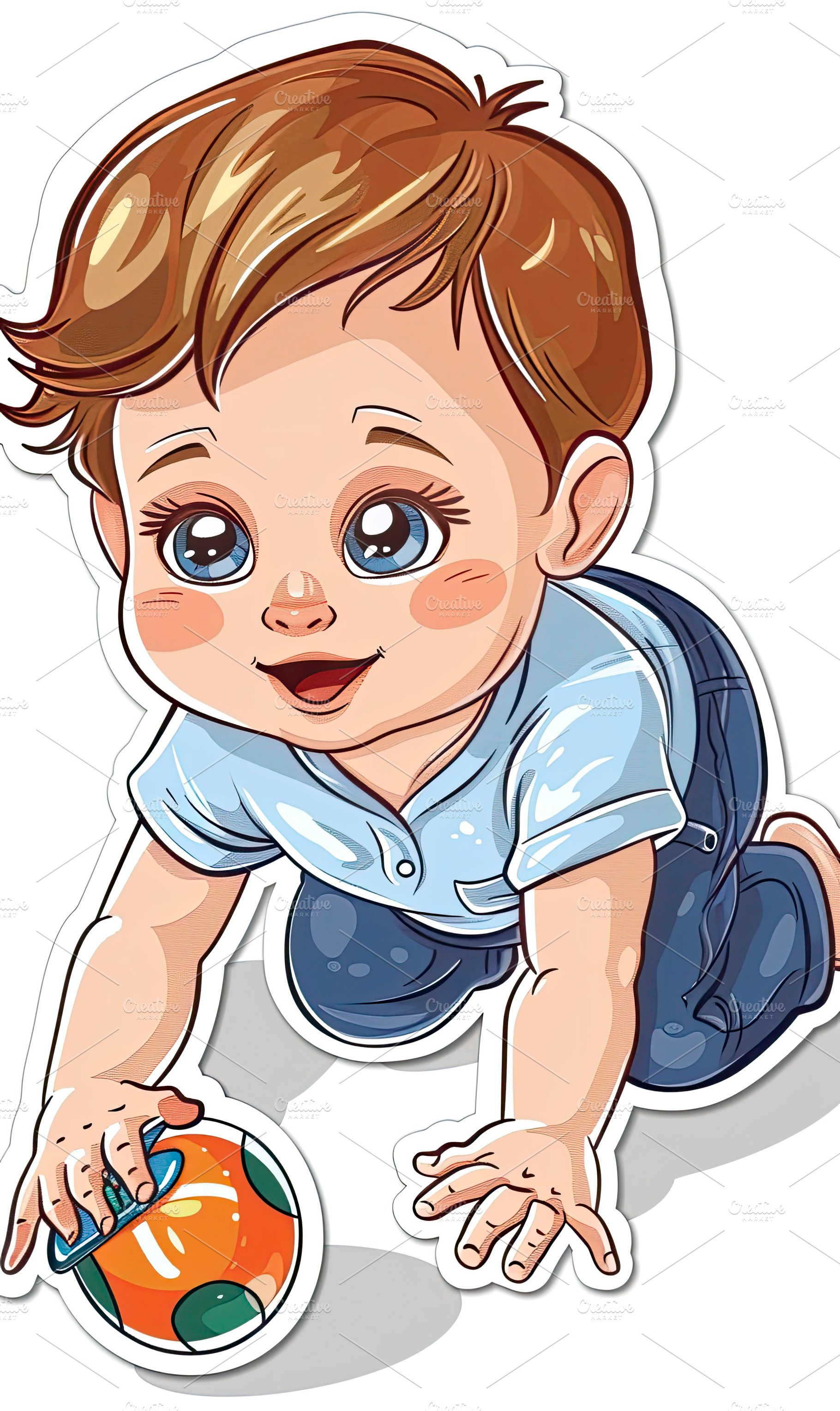 A colorful drawing of a small child, a Photo by LOGOCREATIVE