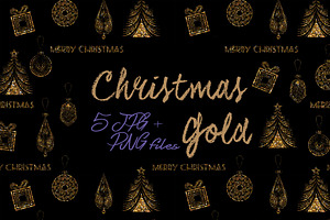 Glitter Christmas Papers, PNG Set