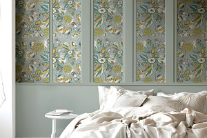 Wallpaper Bedroom Scene  Mockup, a Product Mockup by Nora Gad