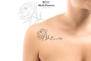 135 Birth Flowers PNG SVG Procreate