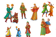 Palekh folk winter seamless pattern, a Pattern Graphic by Alena Lazareva (Thumbnail 6 of 9)