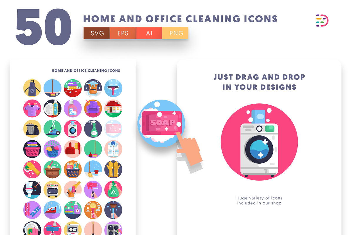 50 Home and Office Cleaning Icons, an Icon by Dighital (Photo 5 of 10)