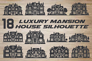 Luxury Mansion House Silhouette, an Object Graphic by hafijul (Thumbnail 1 of 4)