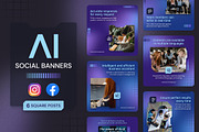 AI Social Media Post Templates, a Social Media Template by Brandify Studio (Thumbnail 1 of 4)