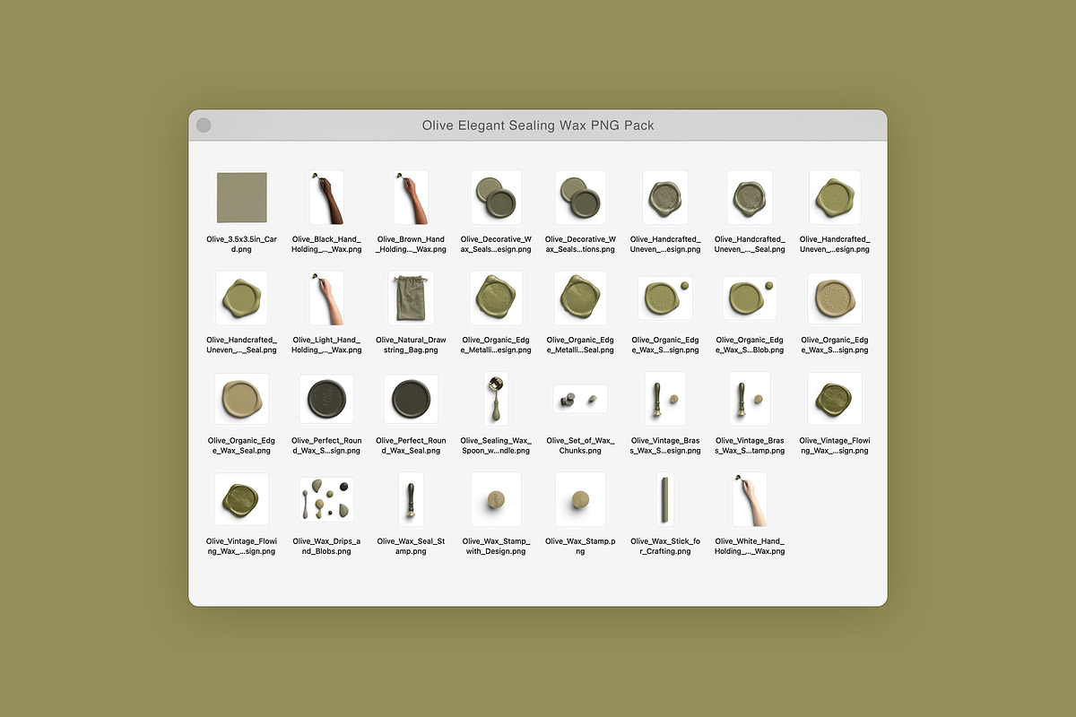 Olive Elegant Sealing Wax PNG Pack, an Object Graphic by Custom Scene (Photo 3 of 8)