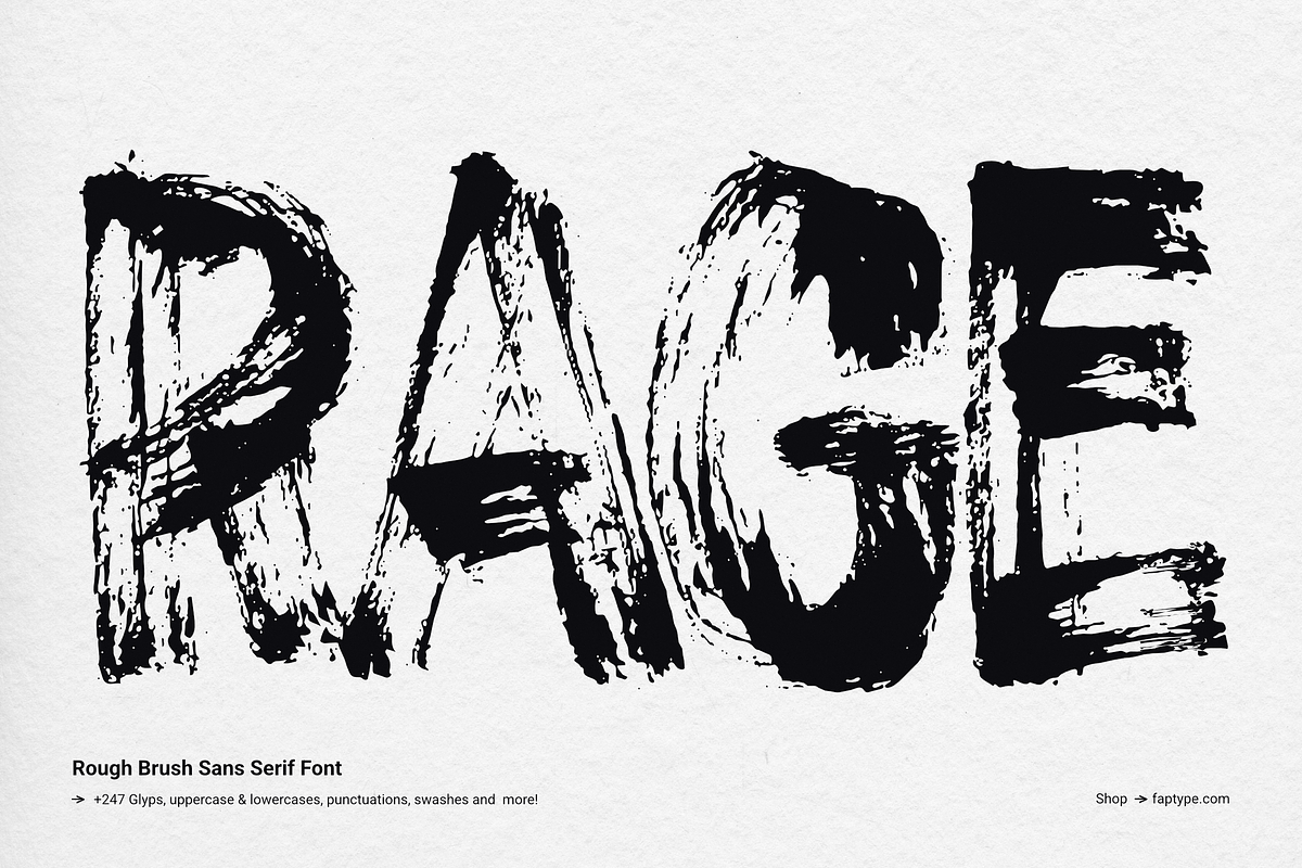 Rage | Rough Brush Sans Serif Font, a Sans Serif Font by Ardana Creative (Photo 1 of 15)