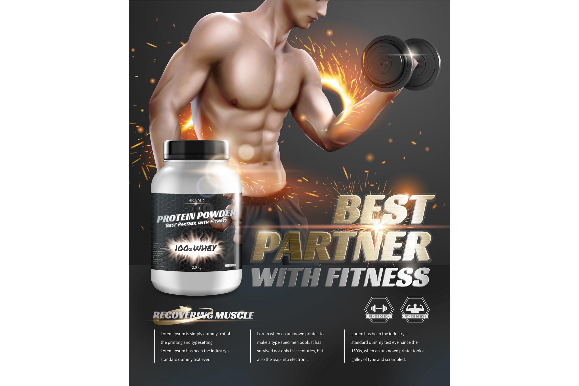 Protein powder ads, a Food Illustration by TotallypicRF