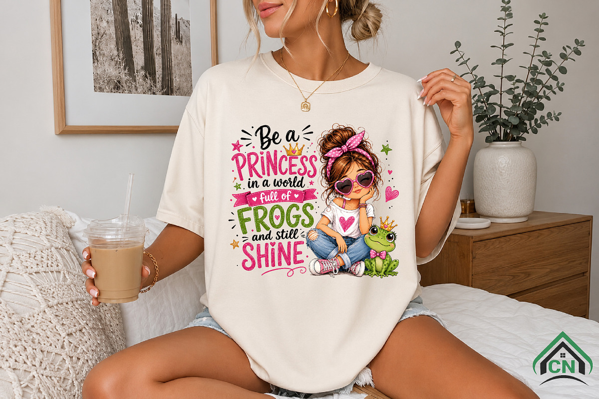Cute Frog Princess Girl Sublimation, a Seasonal Illustration by Craft Nest (Photo 5 of 6)