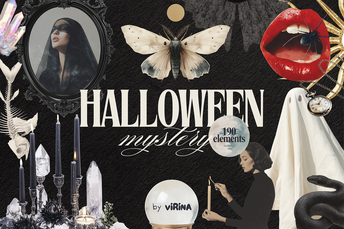 Halloween mystery - collage pack, an Object Graphic by VirinaDesign (Photo 1 of 10)