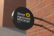 Street Circular Signboard Mockup, a Product Mockup by OneVectorStock (Thumbnail 1 of 2)