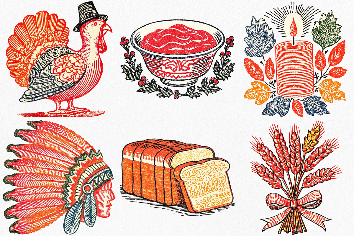 Hand Drawn Thanksgiving Clipart, an Illustration by Canvas Craft (Photo 2 of 8)
