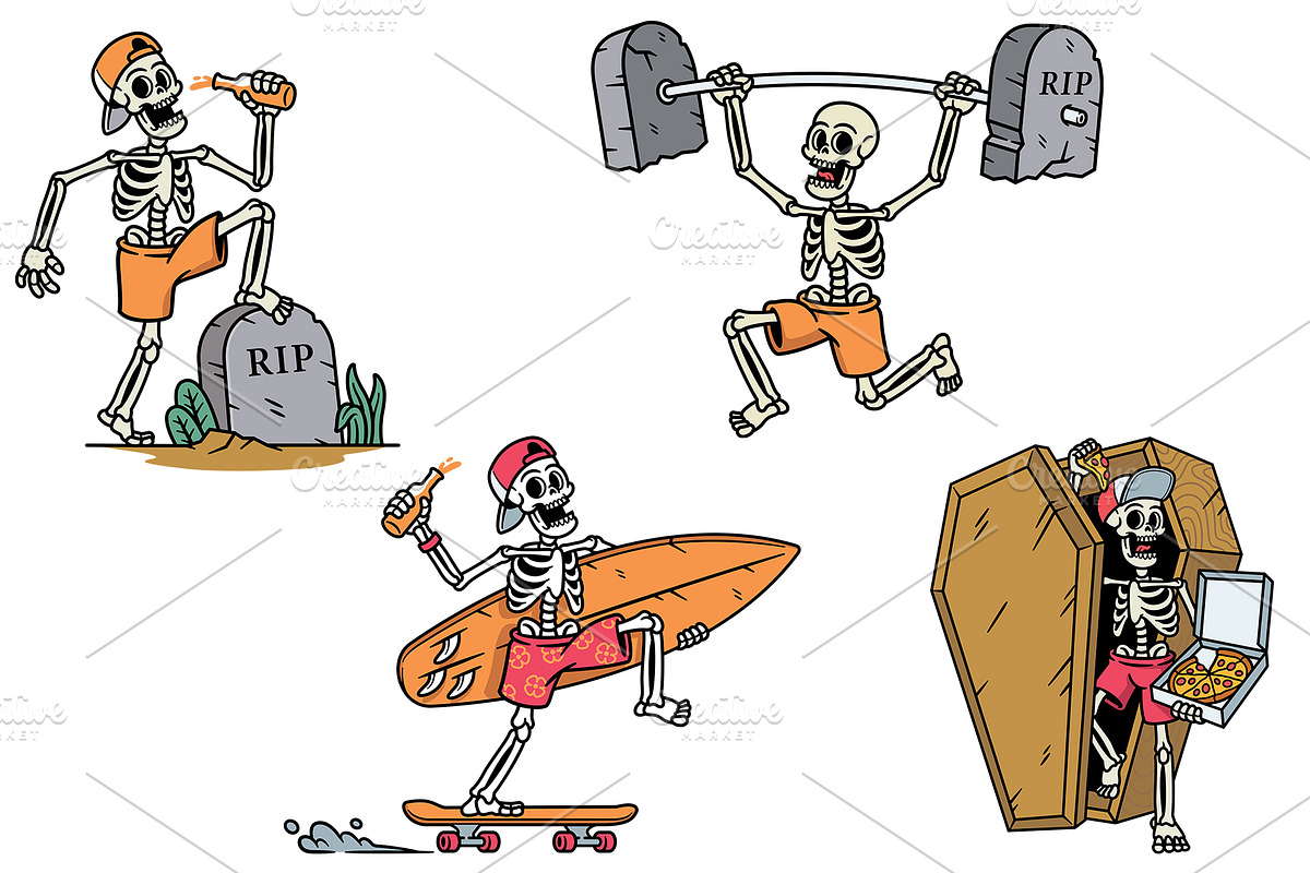 Skull life 15 vector illustrations, a Person Illustration by gunaonedesign (Photo 3 of 10)