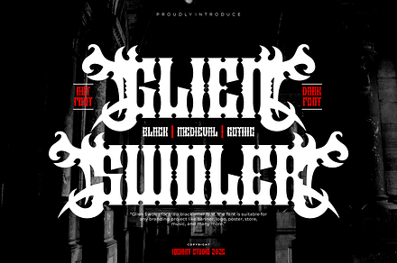 Glien Swoler - Blackletter Font, a Blackletter Font by Iqsiart Studio